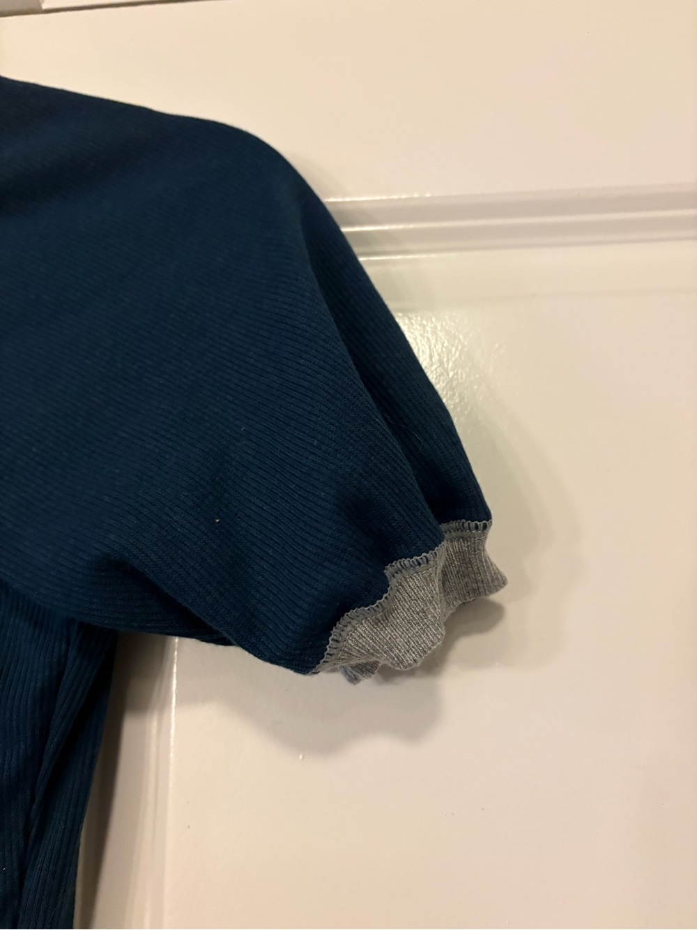 Free People Navy Bodysuit with Gray Trim - Picture 4 of 6